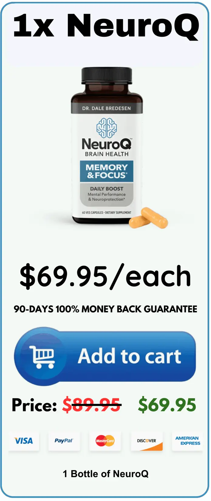  1 Bottle of NeuroQ  price 